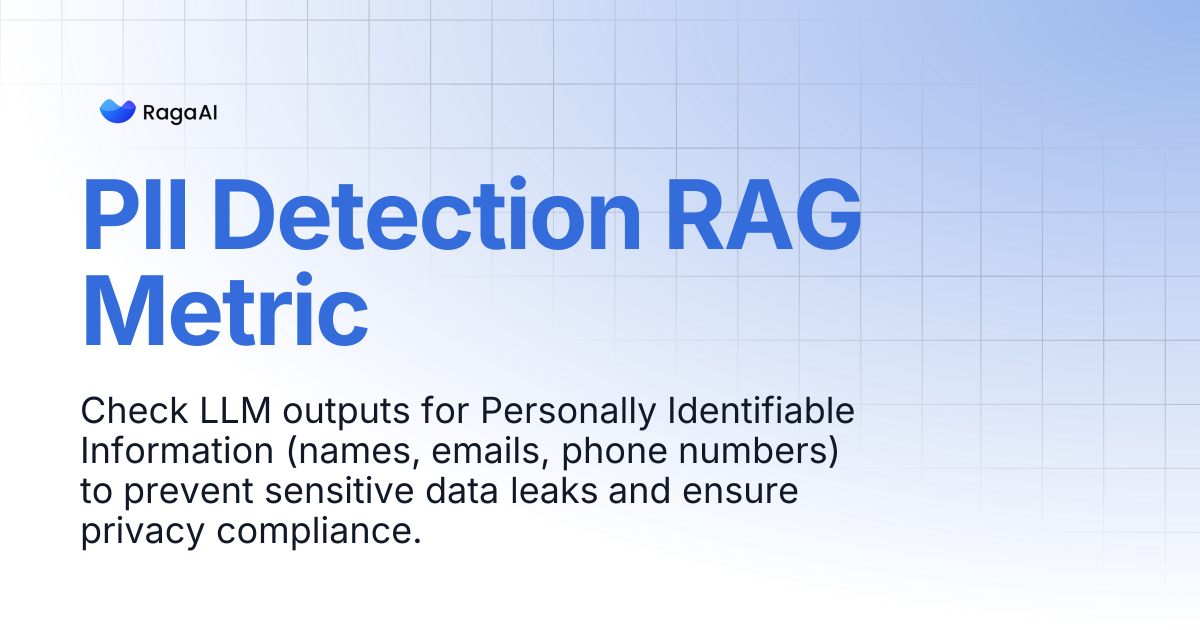 PII Detection RAG Metric | RagaAI